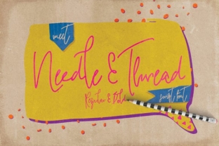 Needle Thread: A Script Handwritten Font for Creative Product Design